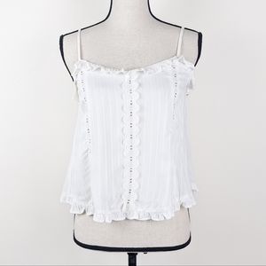 🦋LAST🦋 NWT Blu Pepper White Lace Accent Cami Top, Size Small